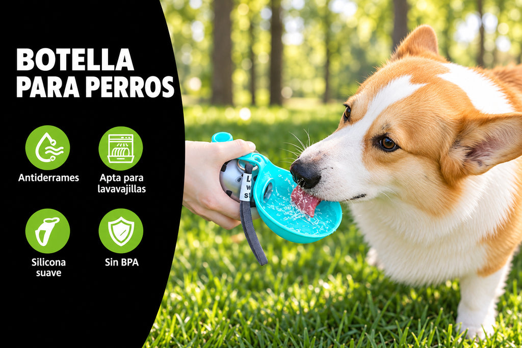 Botella para perros antiderrames y sin BPA