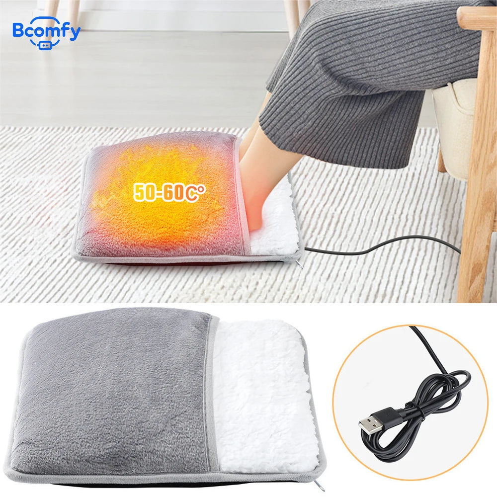 Alfombrilla Calienta Pies Eléctrica — Franela Suave, Lavable, Temperatura Constante
