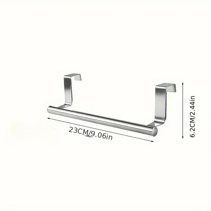 Towel Rack Over Door Towel Bar Hanging Holder Stainless Steel Bathroom Kitchen Cabinet Towel Rag Rack Towel Hanger