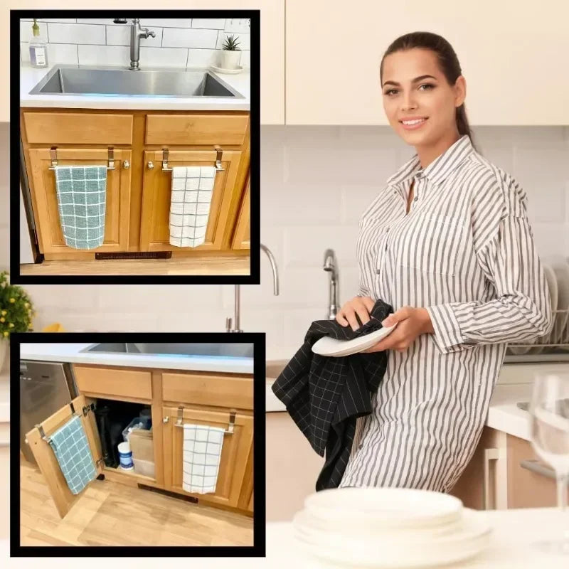 Towel Rack Over Door Towel Bar Hanging Holder Stainless Steel Bathroom Kitchen Cabinet Towel Rag Rack Towel Hanger