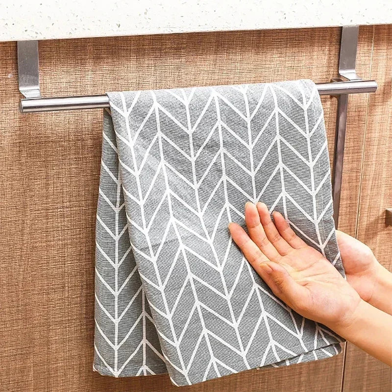 Towel Rack Over Door Towel Bar Hanging Holder Stainless Steel Bathroom Kitchen Cabinet Towel Rag Rack Towel Hanger