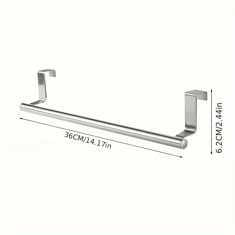 Towel Rack Over Door Towel Bar Hanging Holder Stainless Steel Bathroom Kitchen Cabinet Towel Rag Rack Towel Hanger