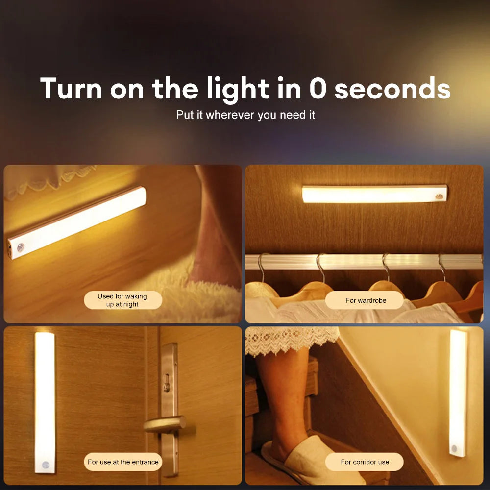 Luz LED con Sensor de Movimiento — Recargable, para Armario, Cocina y Pasillo