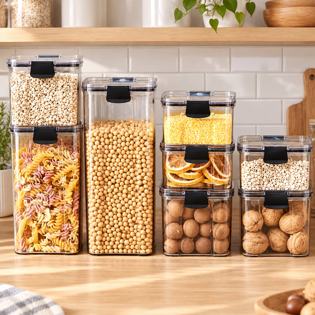 Botes herméticos altos de 1800 ml con pasta y garbanzos