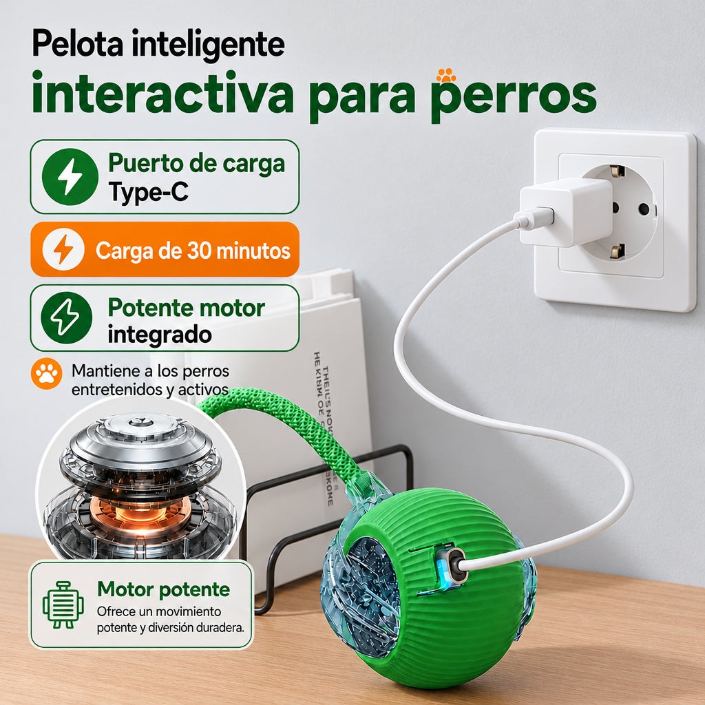 Pelota interactiva con carga Type-C