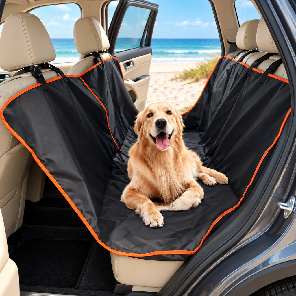 Funda de asiento de coche para perros en un coche moderno