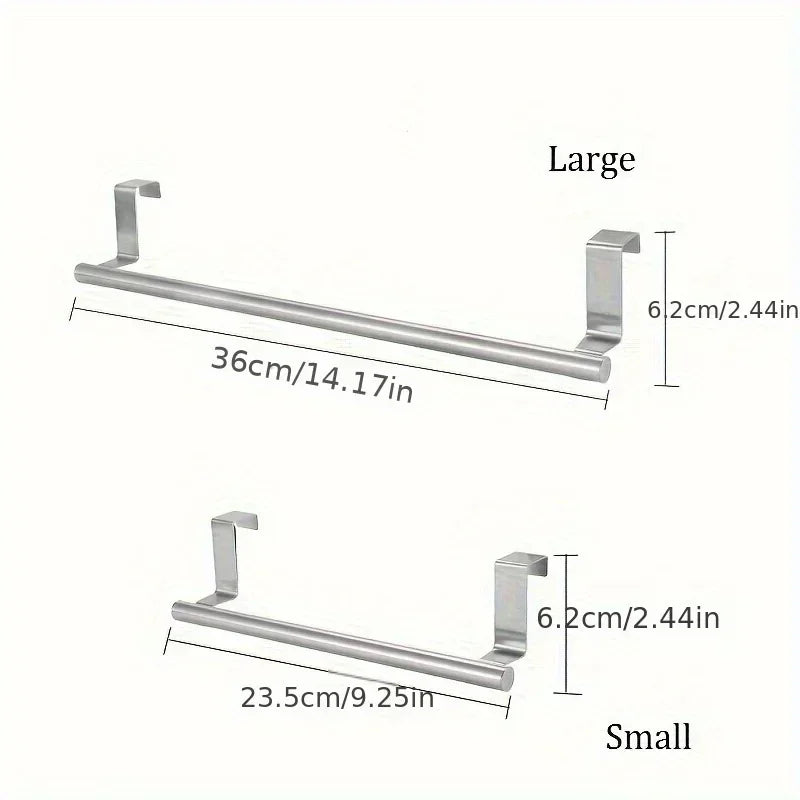 Towel Rack Over Door Towel Bar Hanging Holder Stainless Steel Bathroom Kitchen Cabinet Towel Rag Rack Towel Hanger