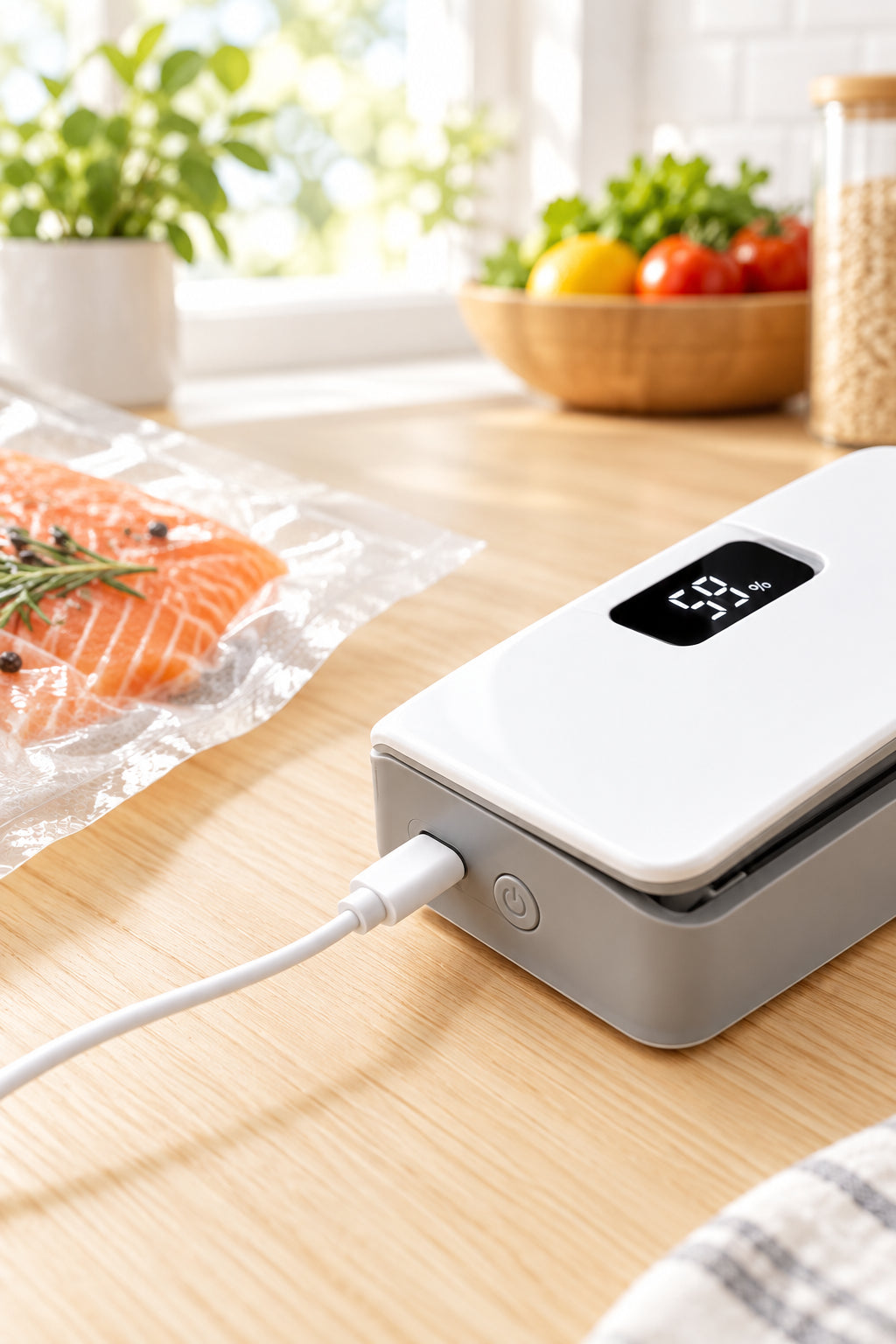 Mini selladora de bolsas con carga USB-C