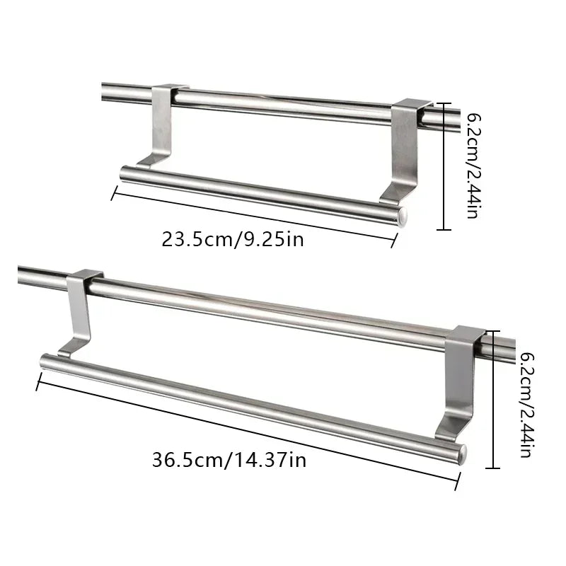 Towel Rack Over Door Towel Bar Hanging Holder Stainless Steel Bathroom Kitchen Cabinet Towel Rag Rack Towel Hanger
