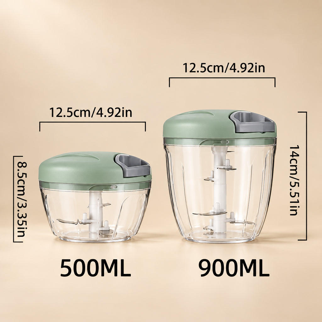 Picadora manual de verduras tamaños 500 ml y 900 ml
